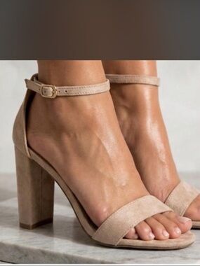 J.Adams Tan Faux Suede Block Heel Sandals NEW Size 11